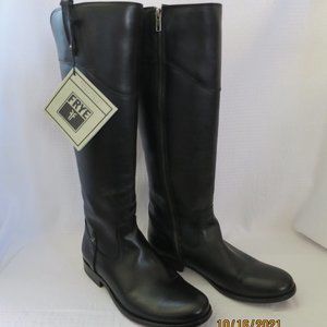 FRYE "Melissa Tab Tall" Black Womens Boots - NEW with Box. Size 9